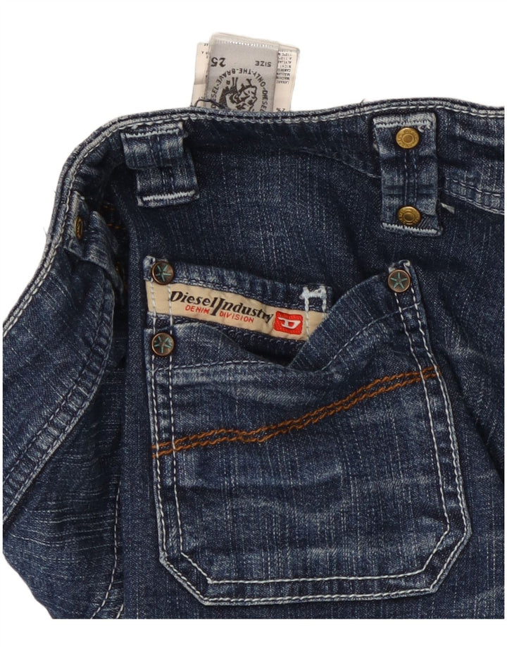 DIESEL Dame Straight Jeans W25 L28 Blå Bomuld