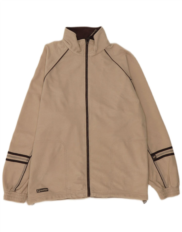 Lotto Herre træningsdragt Topjakke UK 40/42 Stor Beige Polyester