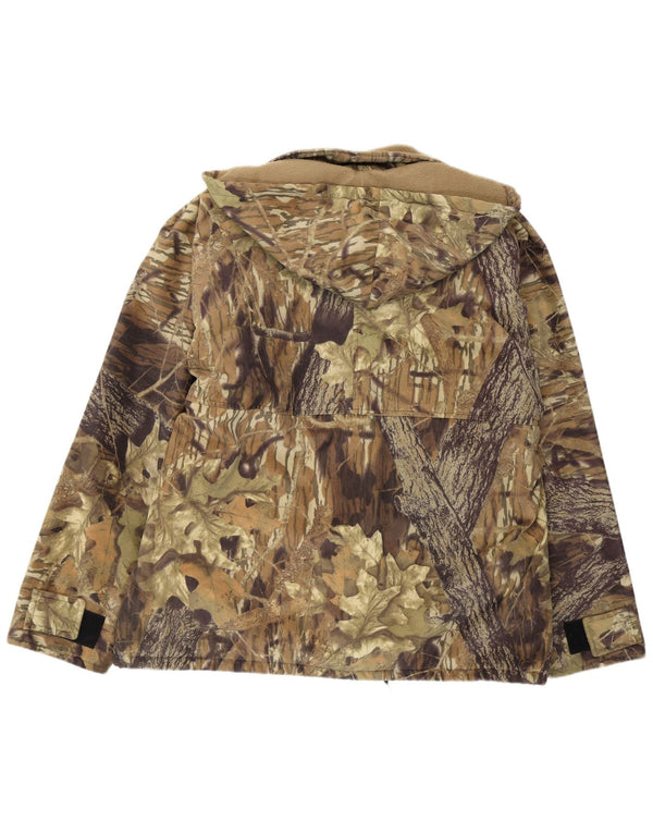 Vintage Herre Windbreaker Jacket IT 50/52 Large Khaki Floral Polyester