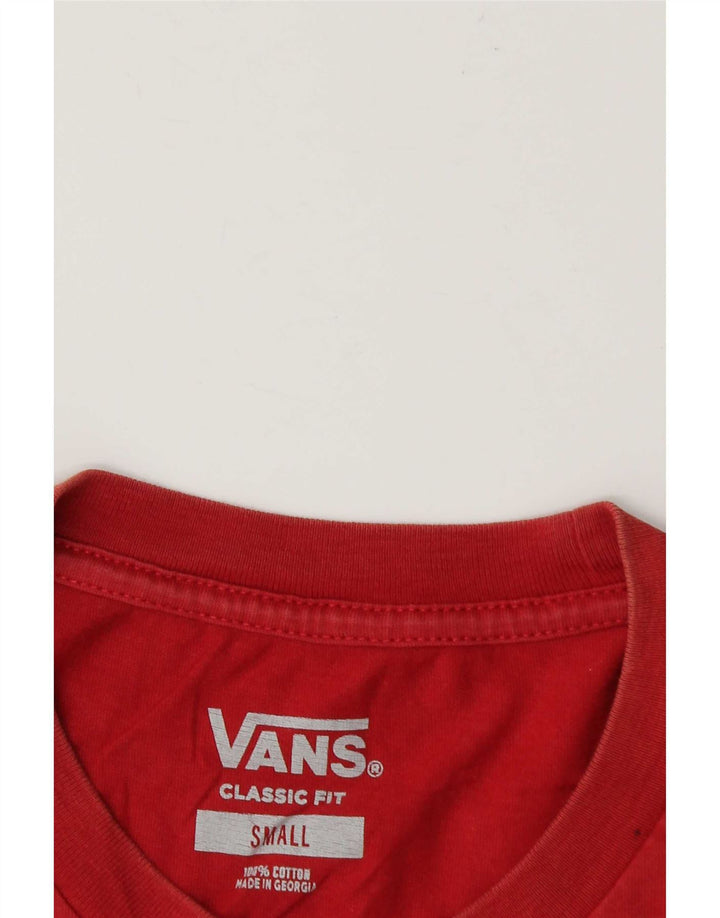 Vans Herre Classic Fit T-Shirt Top Lille Rød Bomuld