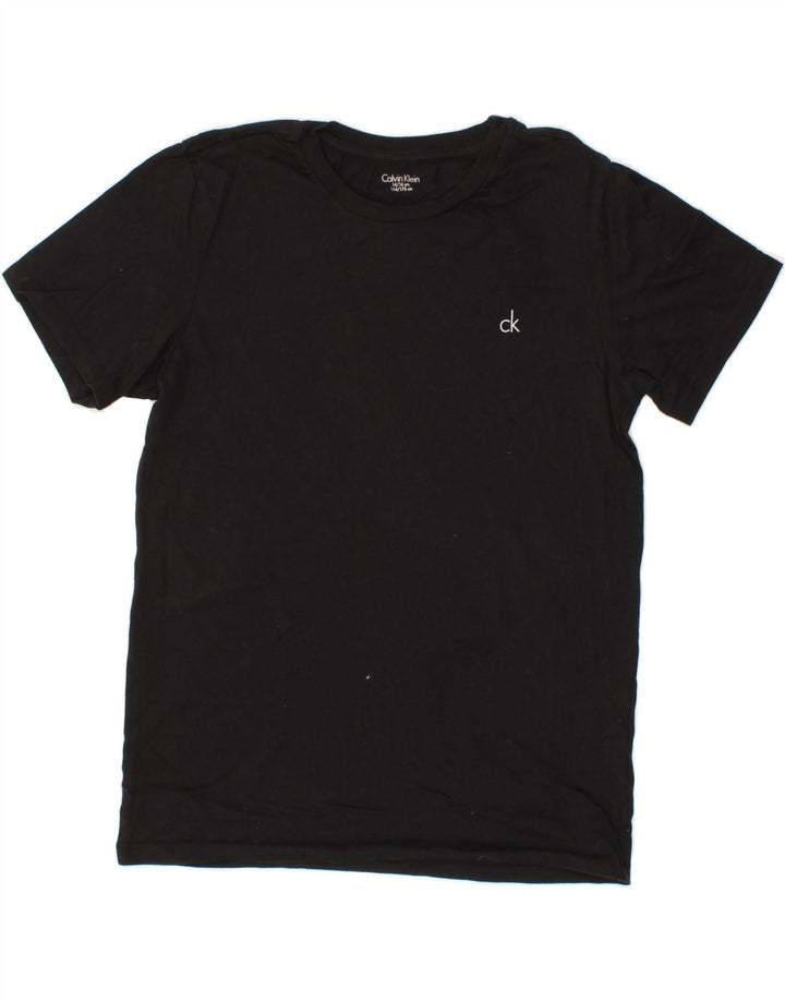 CALVIN KLEIN Boys T-Shirt Top 14-15 Years Black Vintage Calvin Klein and Second-Hand Calvin Klein from Messina Hembry 