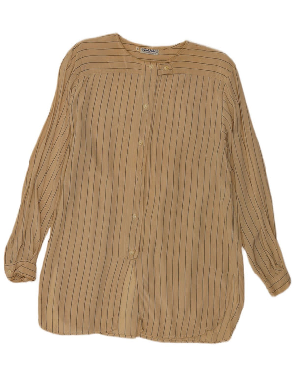 Saint Andrews Womens Oversized Shirt Dress UK 14 Medium Beige Striped