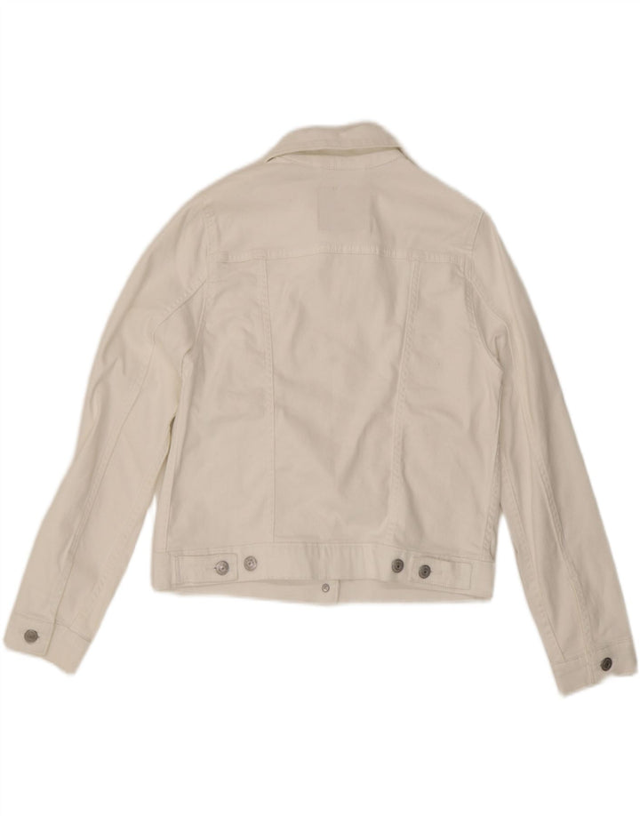 Levi's Dame Crop Denim Jacket UK 14 Medium White
