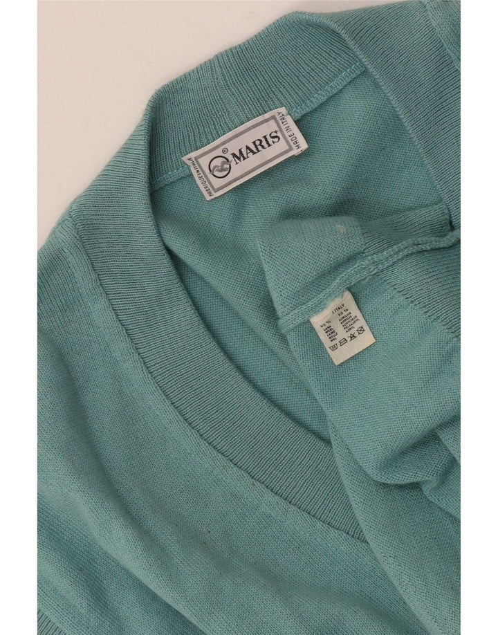 Vintage herre ærmeløs cardigan sweater XL blå uld