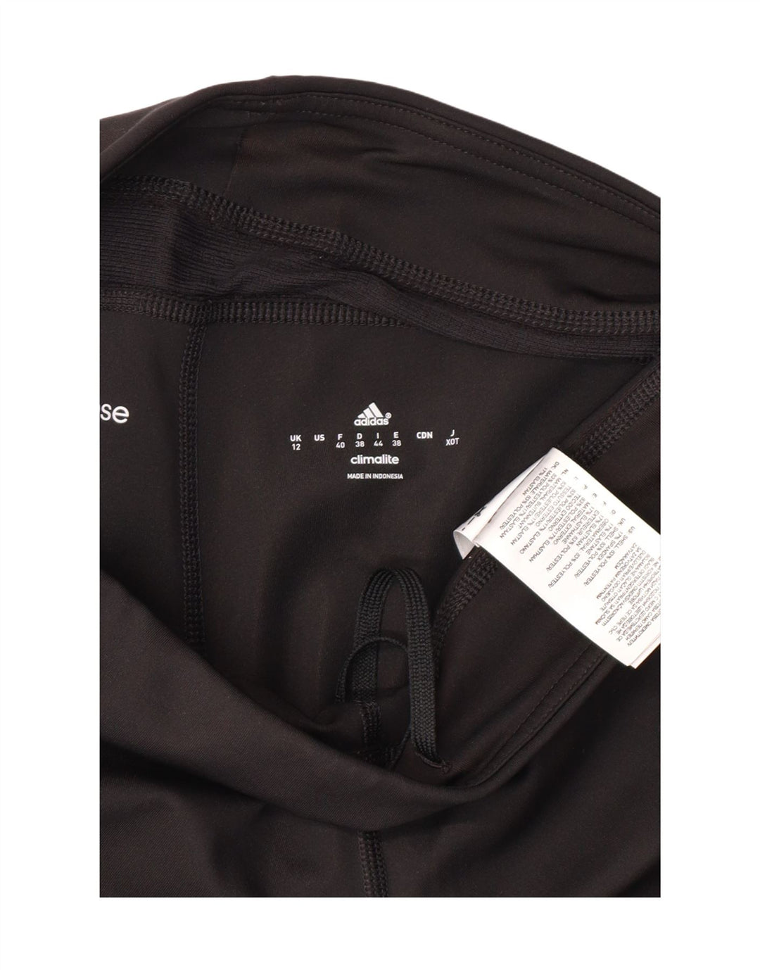 ADIDAS Dame Climalite Capri Leggings UK 12 Medium Sort Polyester