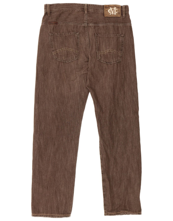 Marlboro Classics Straight Jeans til mænd W33 L30 Brun bomuld