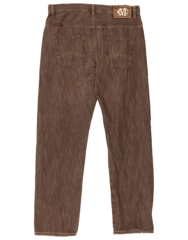 Marlboro Classics Straight Jeans til mænd W33 L30 Brun bomuld