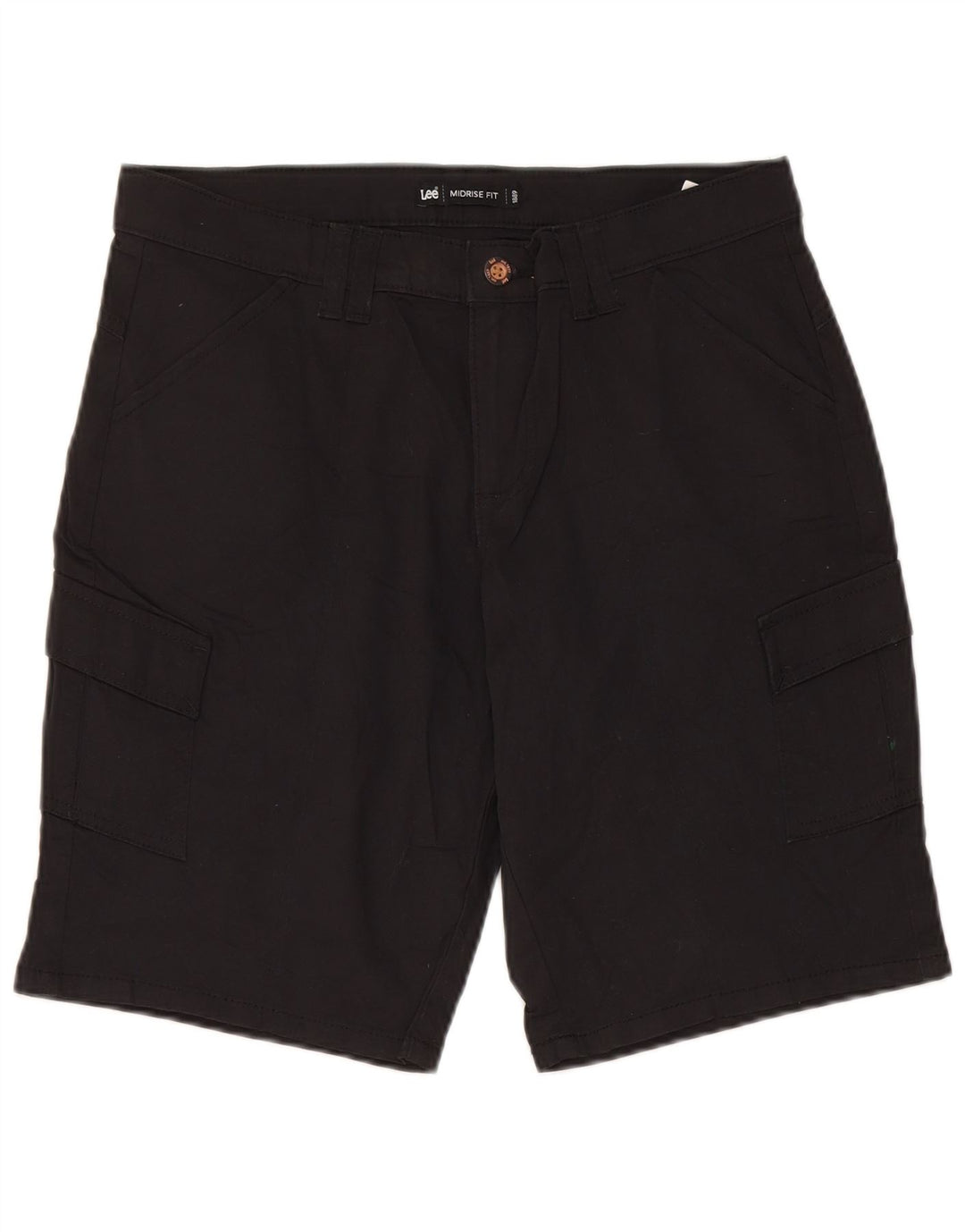 Lee Womens Mid Rise Cargo Shorts US 6 Medium W30 Black Bomuld