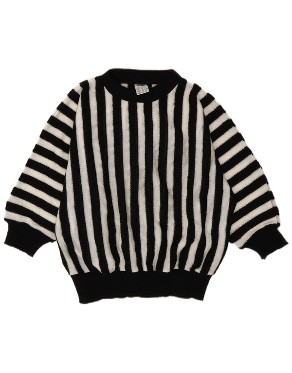 C&A Dame Boat Neck Jumper Sweater EU 48/50 XL Sort Stribet Akryl
