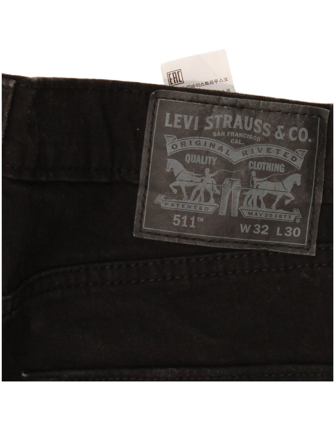 Levi's Herre 511 Slim Jeans W32 L30 Sort Bomuld