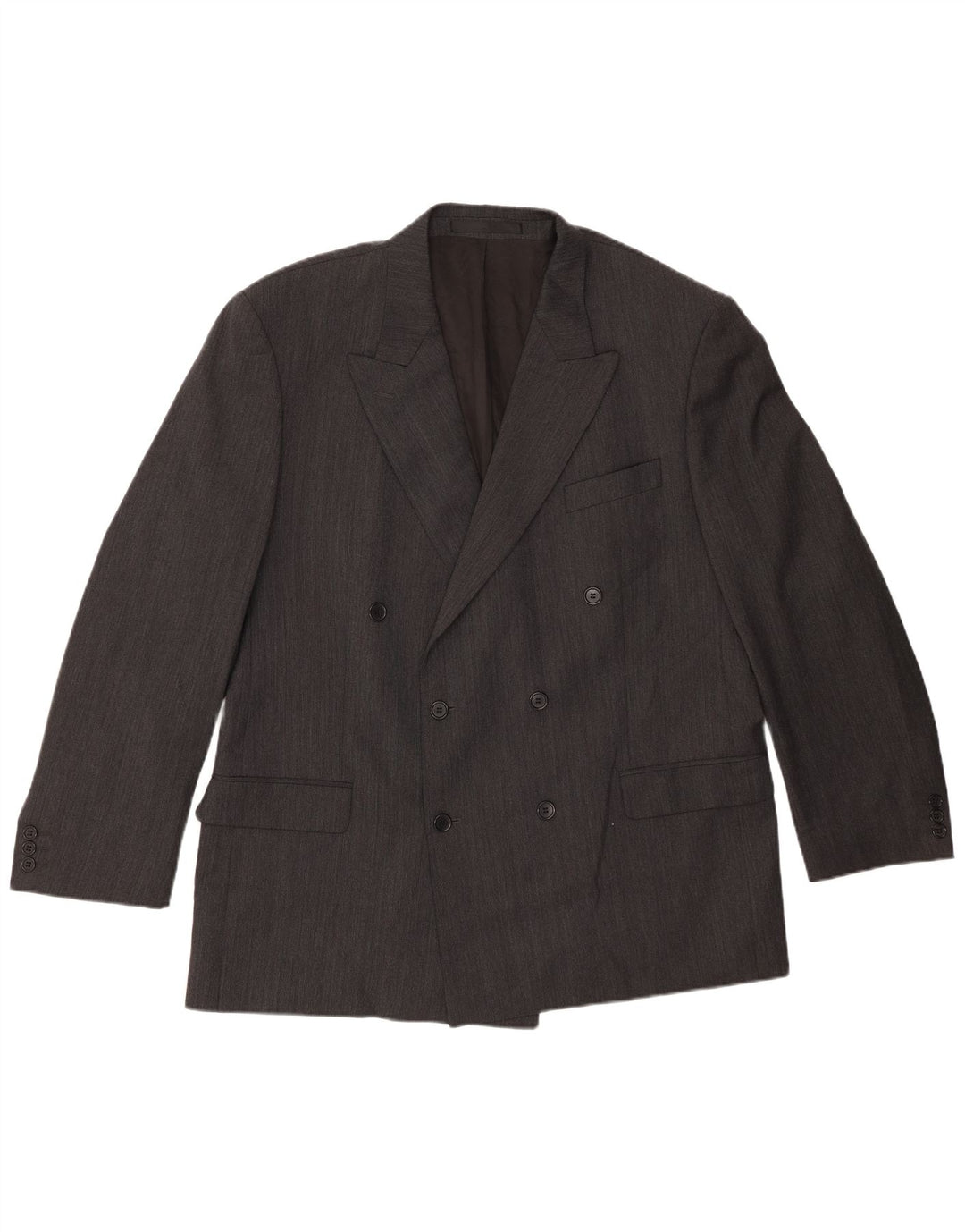 Marks & Spencer Herre Double Breasted Blazer Jacket UK 46 3XL Grå Polyester