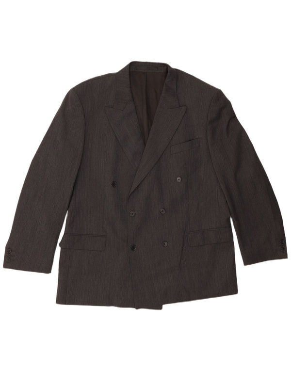 Marks & Spencer Herre Double Breasted Blazer Jacket UK 46 3XL Grå Polyester