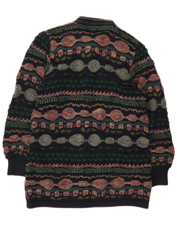 Oskar Haug Dame Cardigan Sweater UK 14 Medium Multicolored Geometric