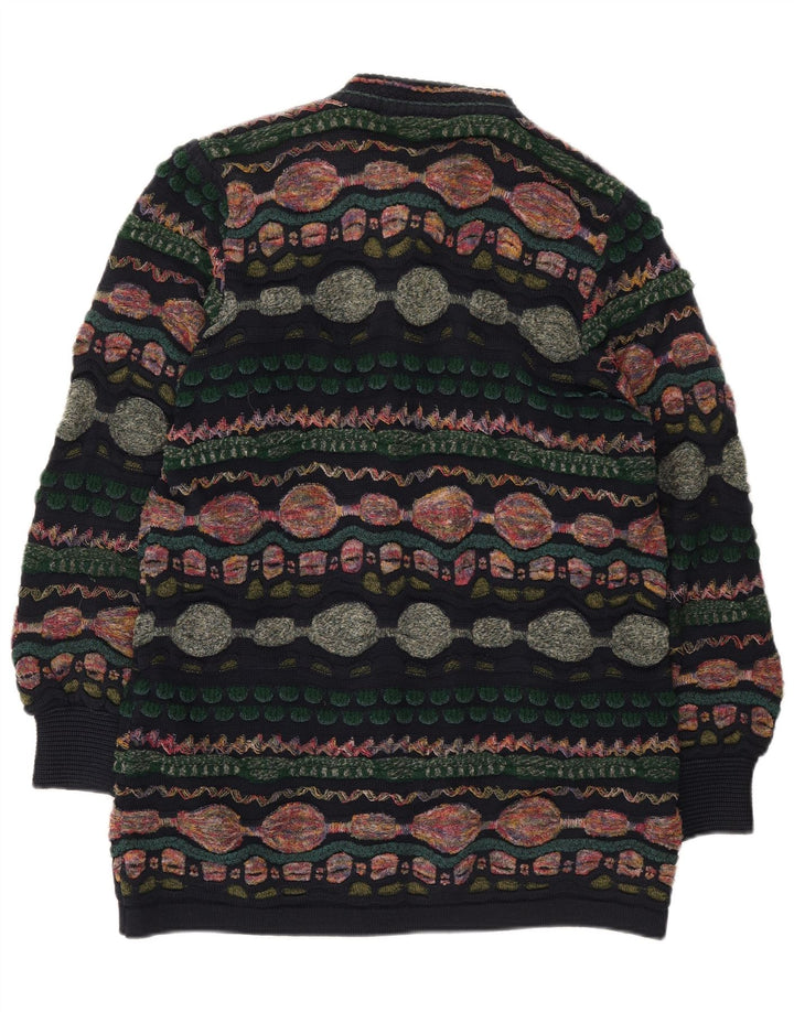 Oskar Haug Dame Cardigan Sweater UK 14 Medium Multicolored Geometric