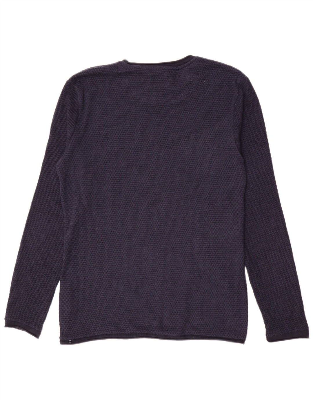 Zara Herre Crew Neck Jumper Sweater Large Navy Blue Polyester
