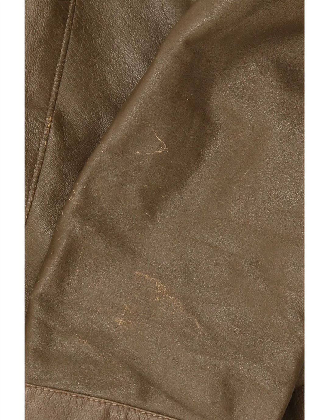 Vintage Herre Læderjakke UK 38 Medium Khaki Læder