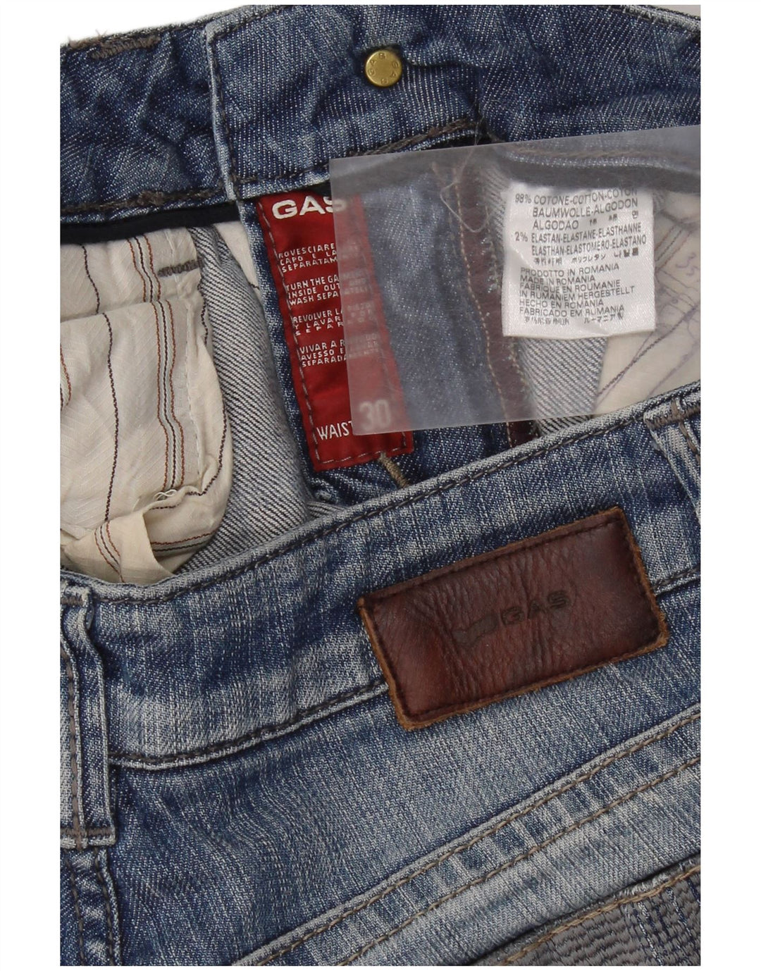 Gas Straight Jeans til kvinder W30 L31 Blå Bomuld