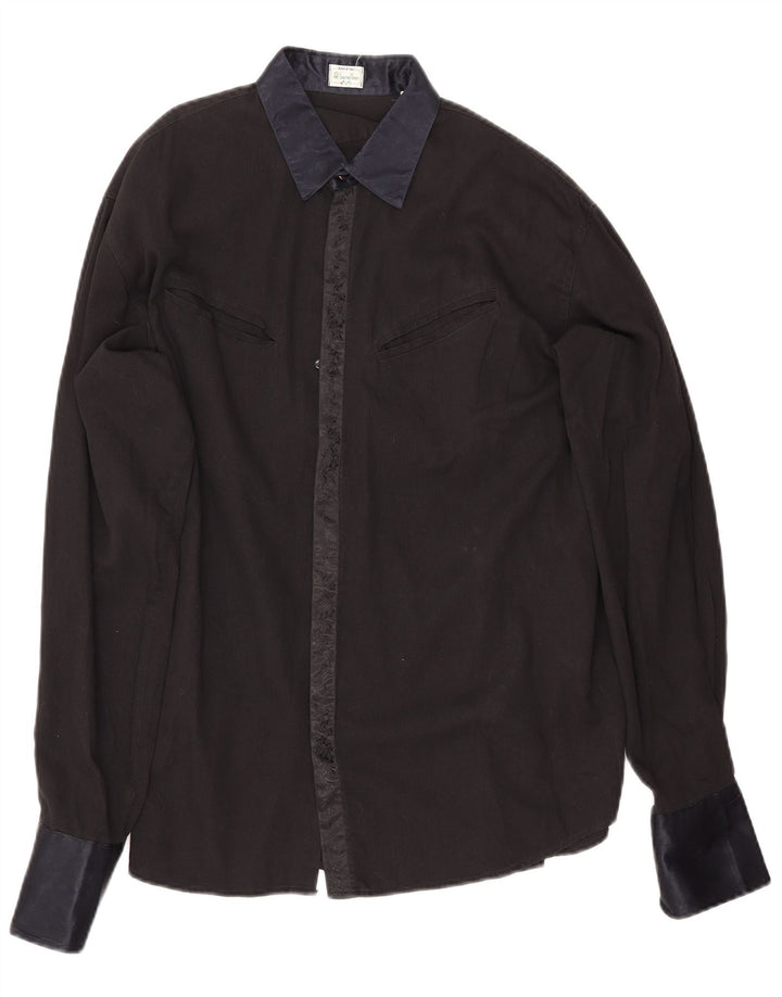 Benetton herreskjorte stor sort bomuld