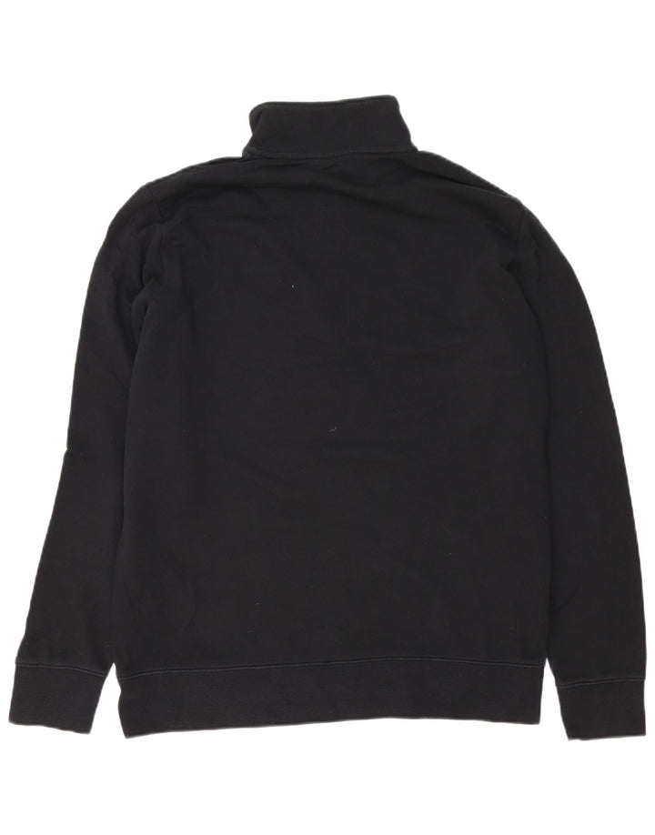 Marks & Spencer Herre 1/4 Zip Sweatshirt Jumper Stor Sort Bomuld