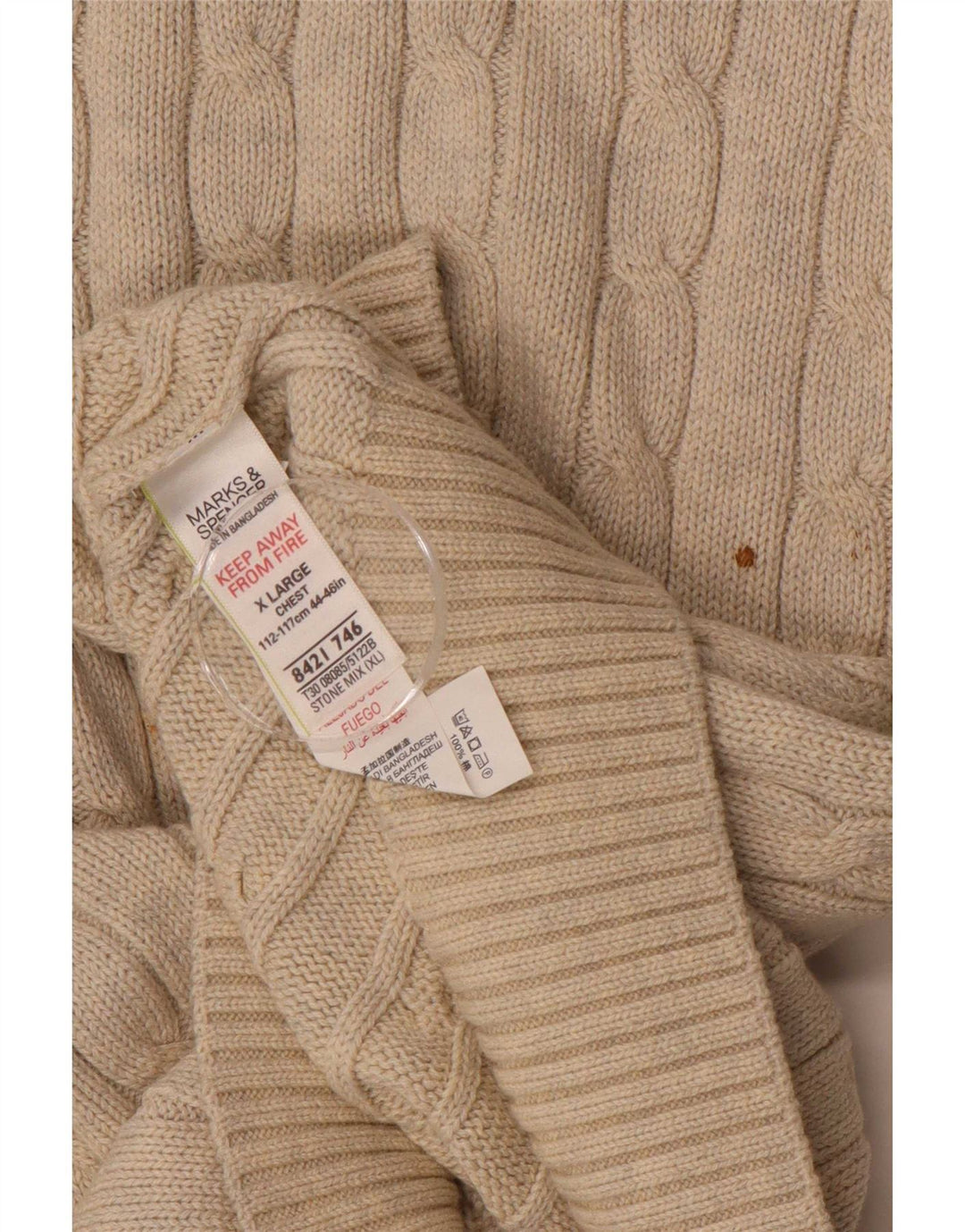 Marks & Spencer Herre sweater med rund hals XL Beige