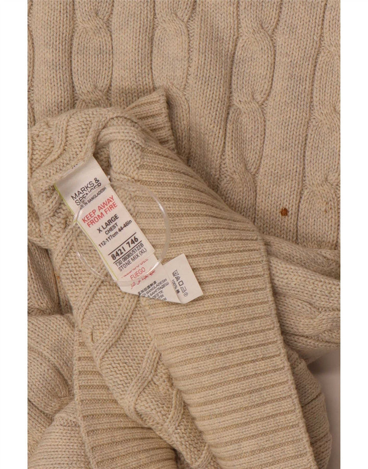 Marks & Spencer Herre sweater med rund hals XL Beige