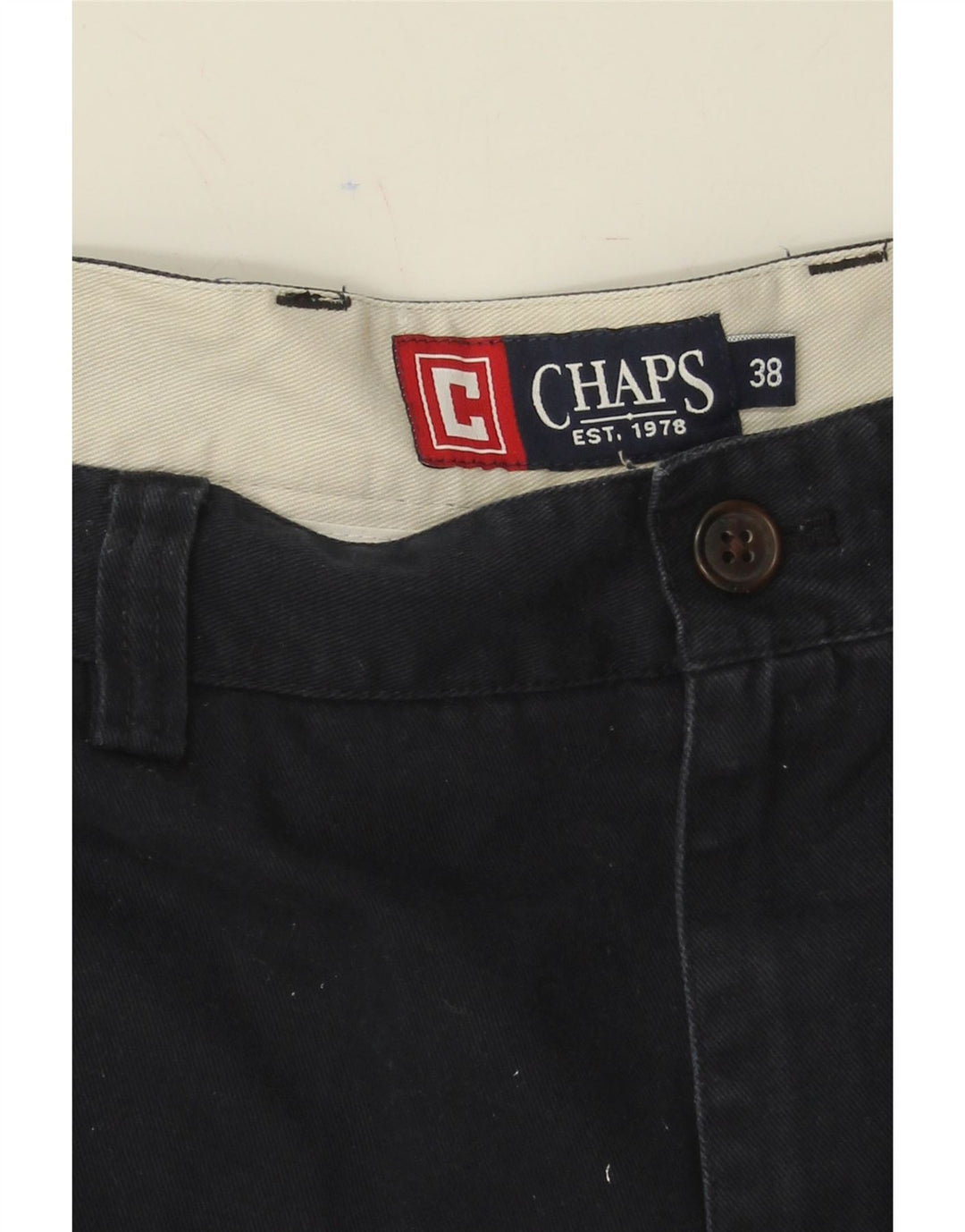 CHAPS Mens Chino Shorts W38 XL  Navy Blue Cotton Vintage Chaps and Second-Hand Chaps from Messina Hembry 