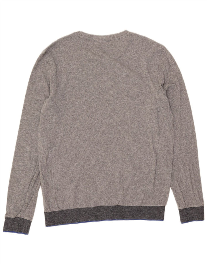 Hugo Boss Herre Grafisk Top Langærmet Medium Grey Flecked Bomuld