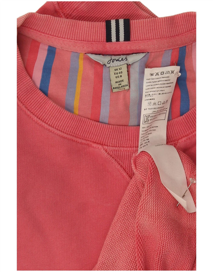 Joules Dame Sweatshirt Jumper UK 12 Medium Pink Bomuld