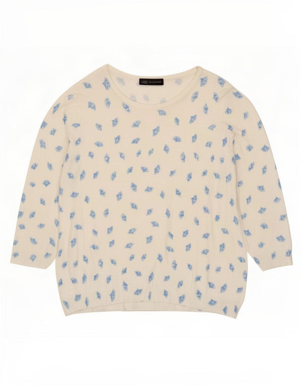 Marks & Spencer Dame abstrakt mønster Boat Neck sweater UK 18 XL B