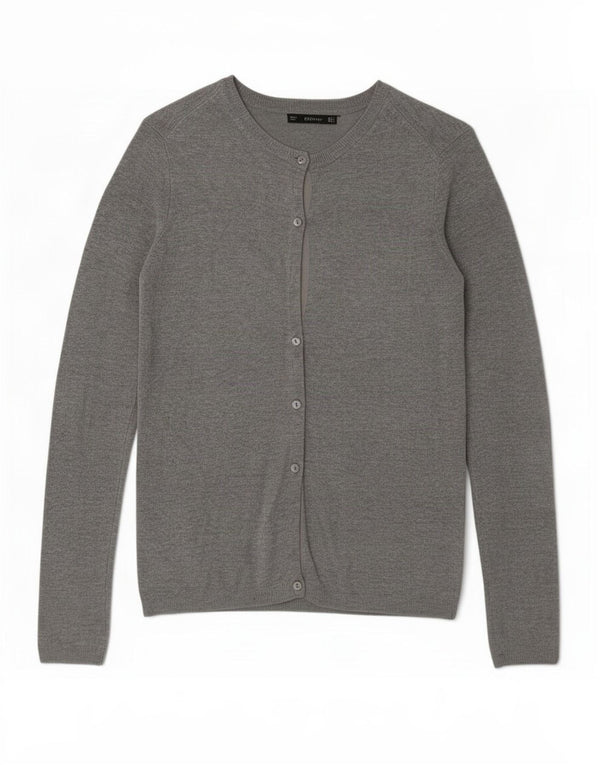 Zara Dame Cardigan Sweater UK 10 Small Grey Viscose