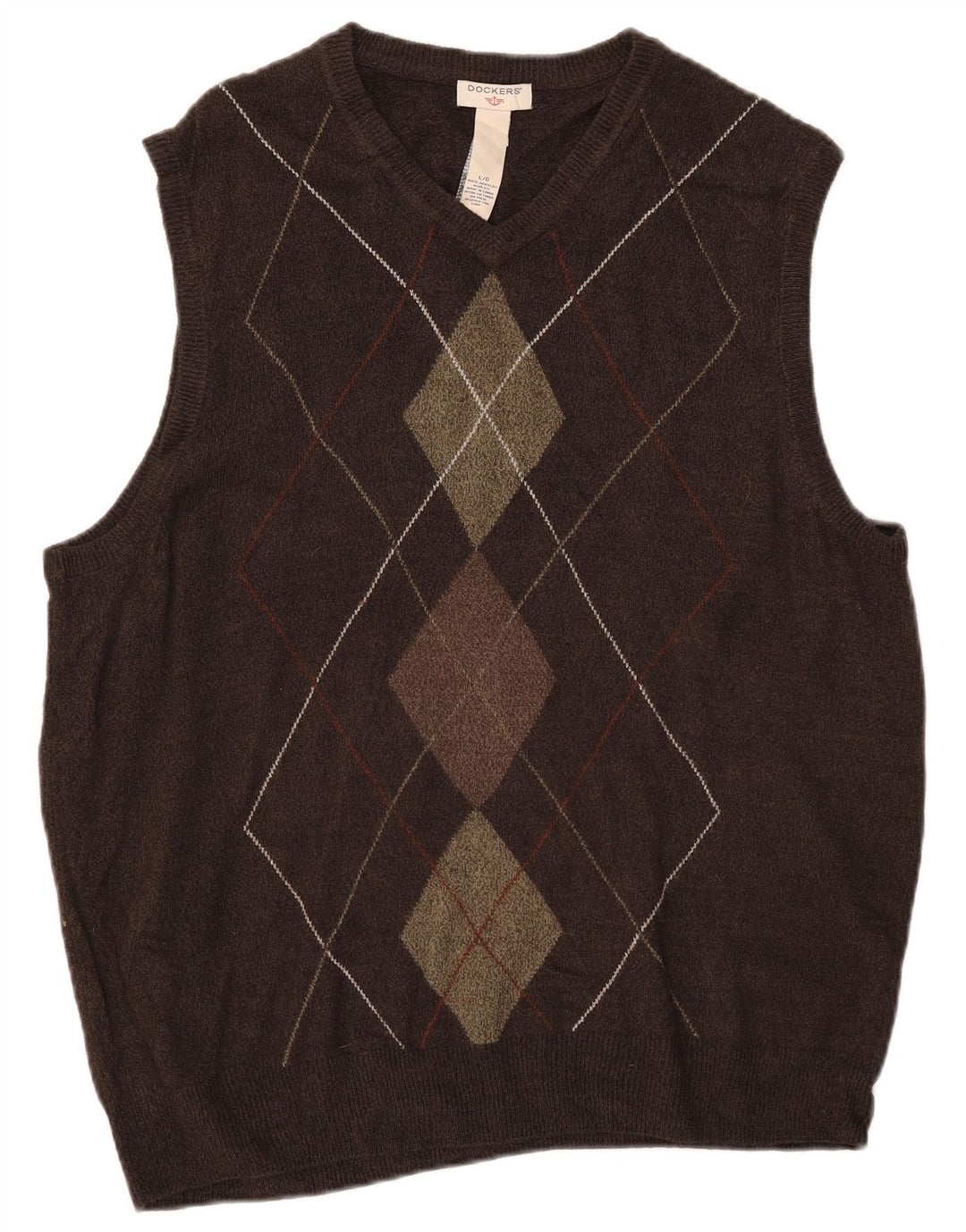 DOCKERS Vest Tank Top Stor Brun Argyle/Diamant Akryl