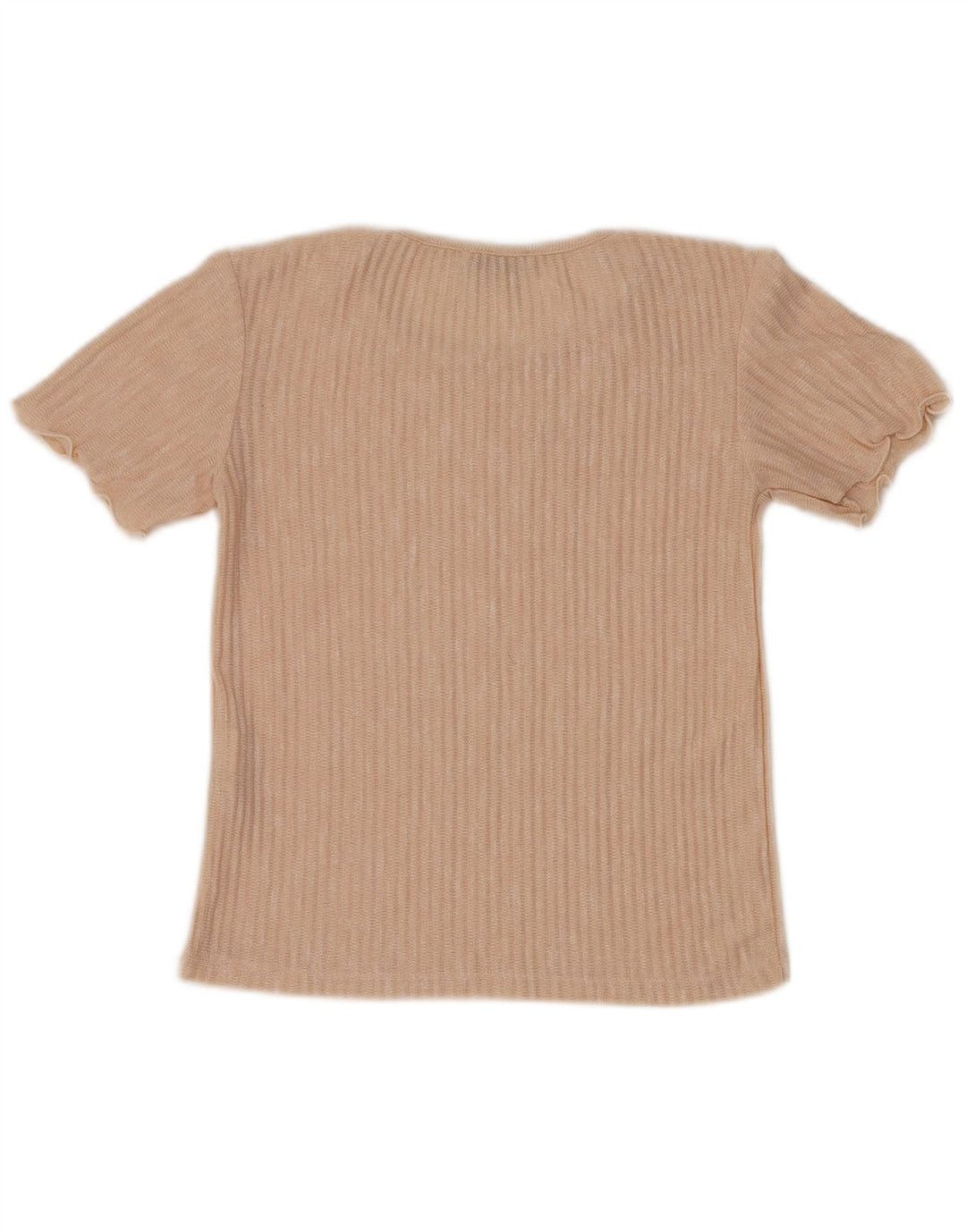 Zara Damebluse Top UK 10 Lille Beige Stribet Polyester
