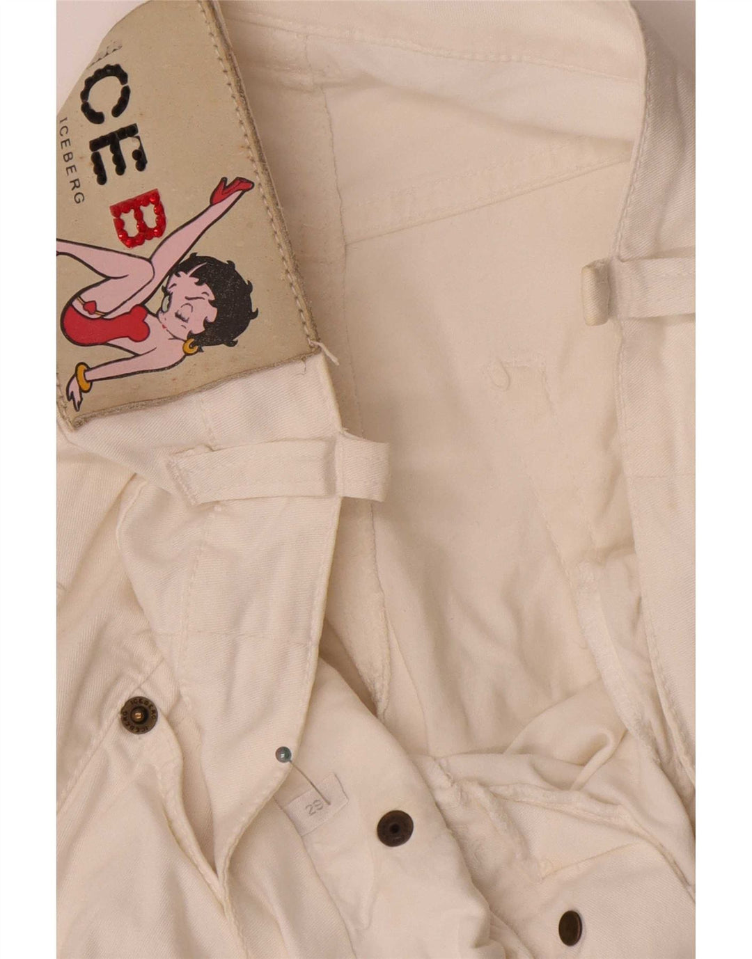 Iceberg Dame Lavtalje Slim Jeans W29 L33 Hvid Bomuld