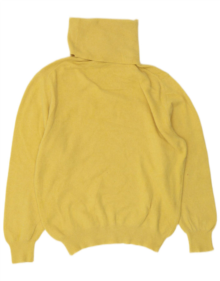 NEW FAST Womens Roll Neck Jumper Sweater EU 40 Medium Yellow Angora