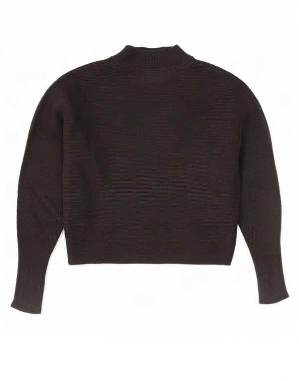 Zara Womens Crop Oversized Turtle Neck Jumper Sweater UK 10 Small Grey