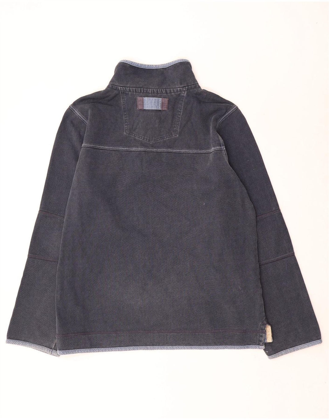 FAT FACE Herre lynlås-hals sweatshirt jumper stor marineblå bomuld