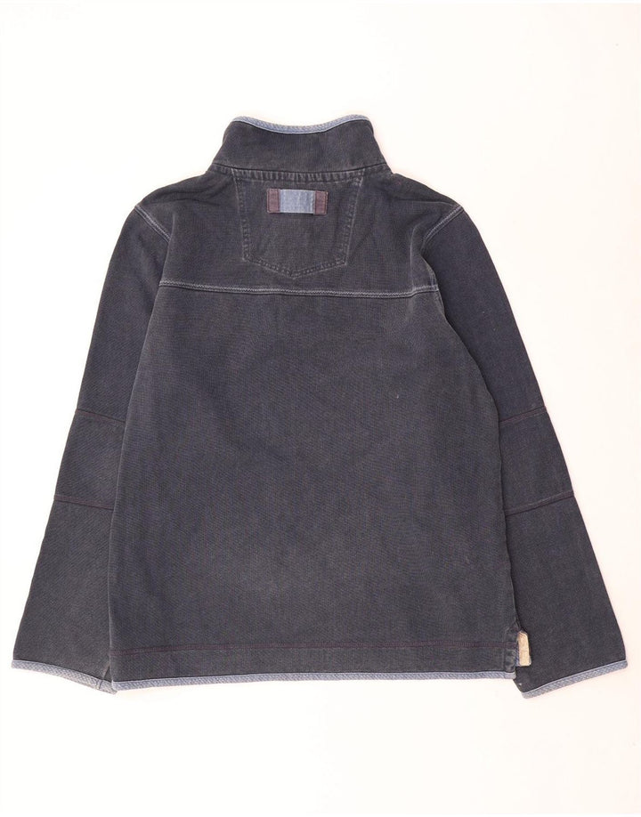 FAT FACE Herre lynlås-hals sweatshirt jumper stor marineblå bomuld