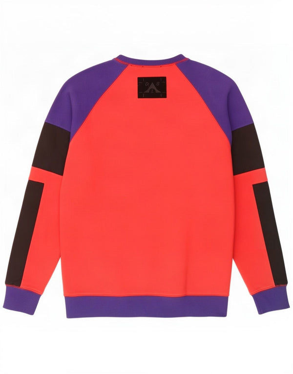 Diesel Herre Grafisk Sweatshirt Jumper Stor Rød Colourblock Bomuld