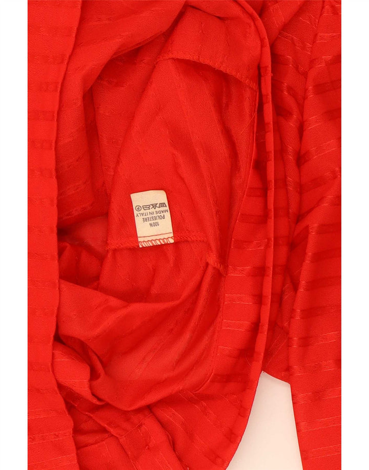 Vintage Womens Crop Shirt Bluse US 5 Lille rødstribet polyester
