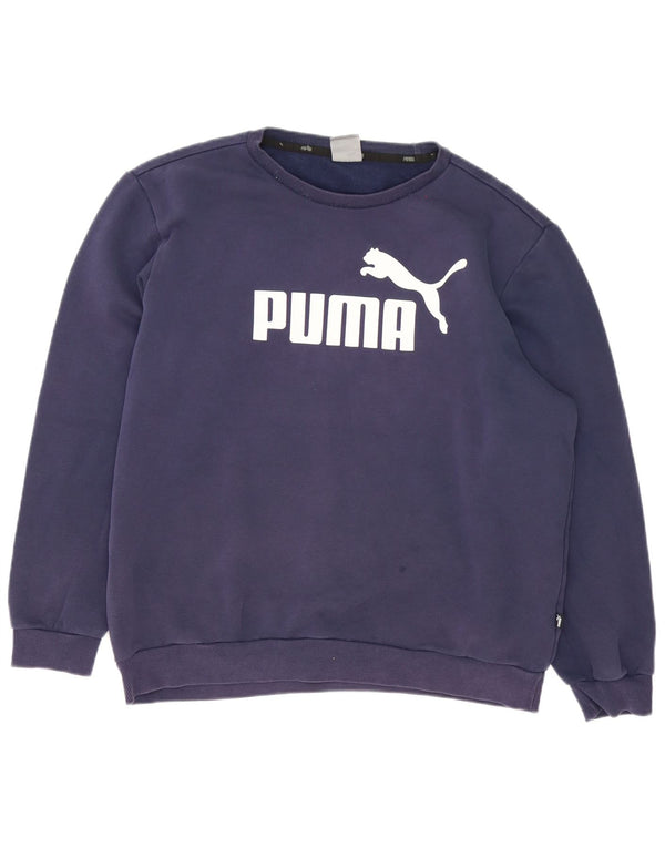 Puma Herre Grafisk Sweatshirt Jumper Stor Marineblå Bomuld