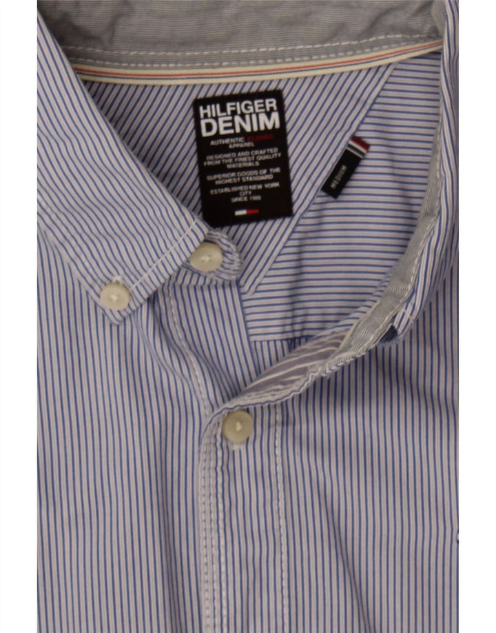 TOMMY HILFIGER Mens Shirt Medium Purple Pinstripe Cotton Vintage Tommy Hilfiger and Second-Hand Tommy Hilfiger from Messina Hembry 