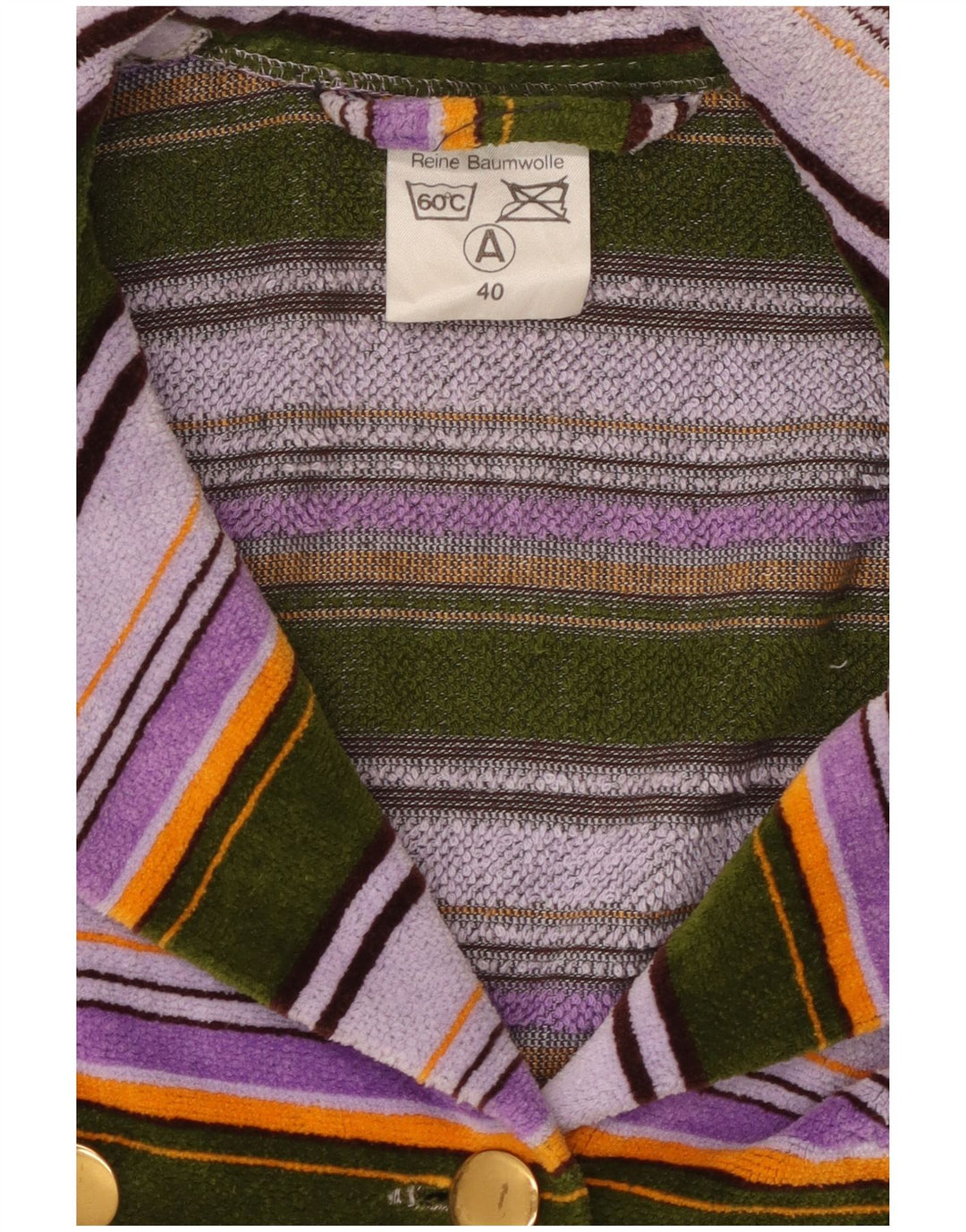 VINTAGE Dame Terry Cloth Blazer Jacket EU 40 Medium Flerfarvet