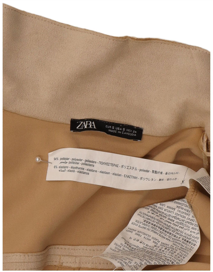 Zara Womens Open Oversized Overfrakke UK 10 Small Beige Polyester
