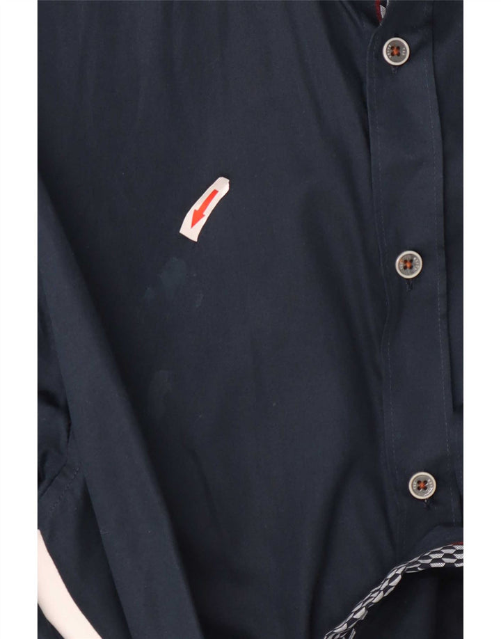 Ted Baker herreskjorte str. 6 2XL marineblå bomuld