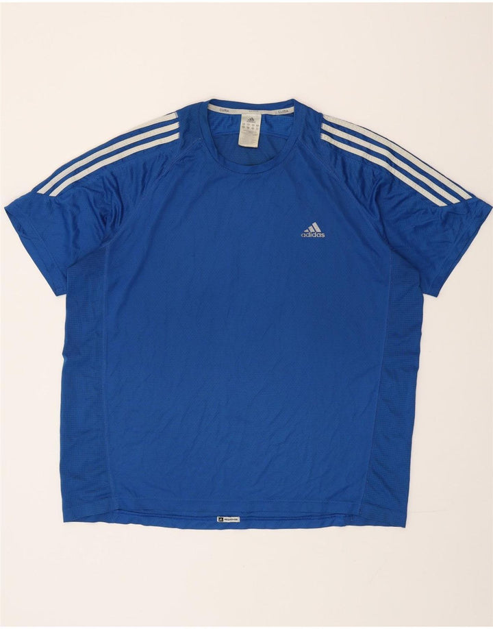 Adidas Herre Climacool T-Shirt Top 2XL Blå Polyester