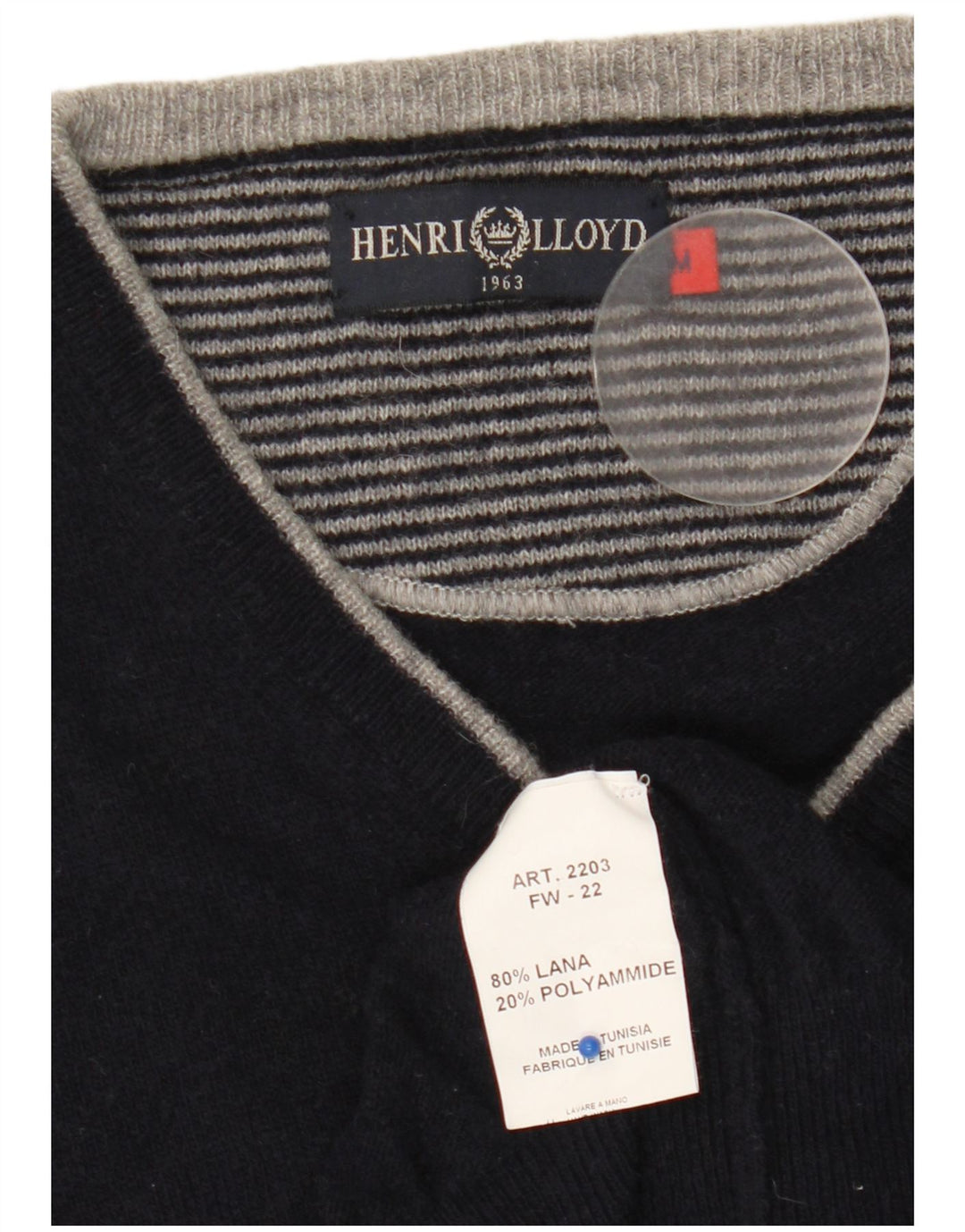Henri Lloyd Herre V-hals sweater Medium Sort Uld