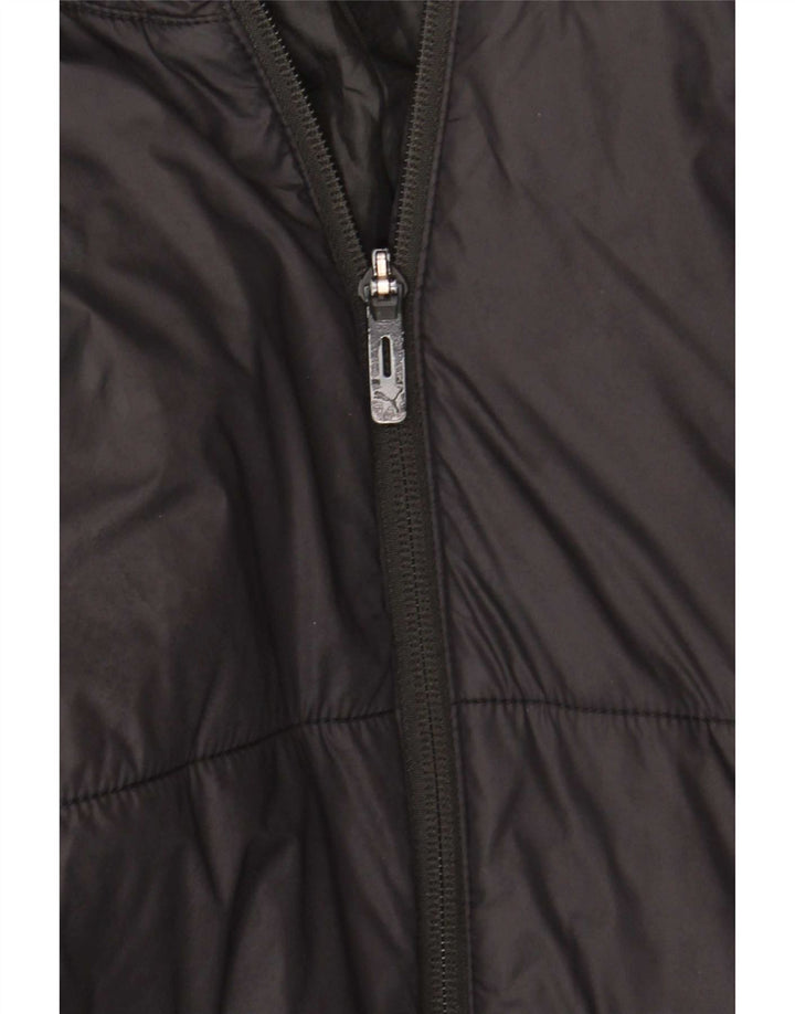 Puma Herre hættepolstret jakke UK 38 Medium Sort Nylon