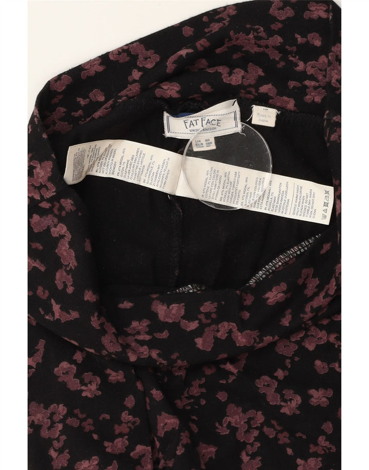FAT FACE Womens Leggings UK 8 Small  Black Floral Modal Vintage Fat Face and Second-Hand Fat Face from Messina Hembry 