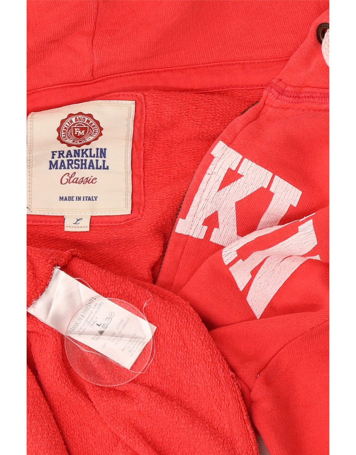 Franklin & Marshall Dame Grafisk Hættetrøje Sweater med lynlås UK 16 Large Red