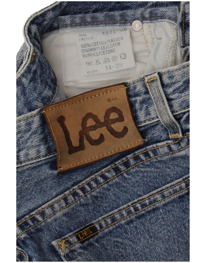 LEE Kvinder Højtalje Tapered Jeans W34 L29 Blå Bomuld